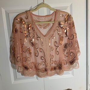 1920s Vintage Style Sequin & Beaded Capelet